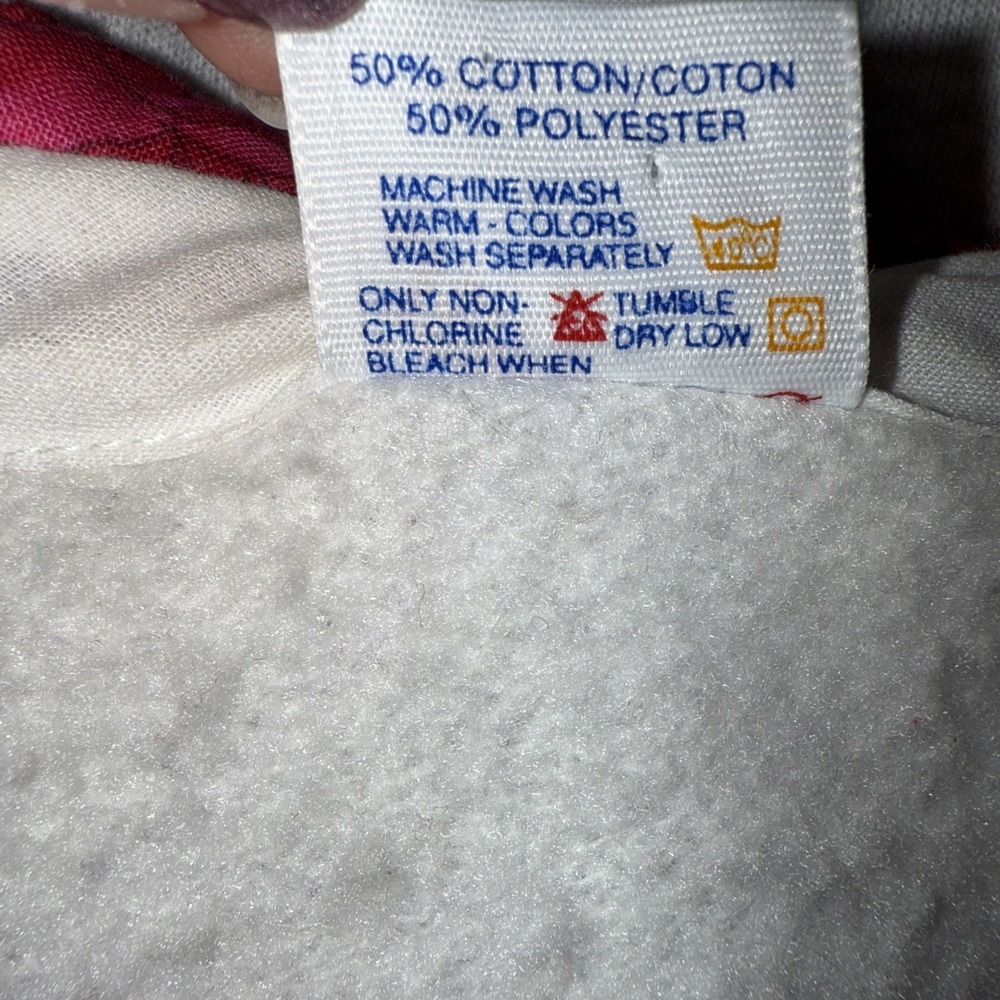 Vintage Jerzees Cardigan Sweatshirt Gray W Quilt Scarf Cape Cottage Grandma USA - Picture 7 of 13